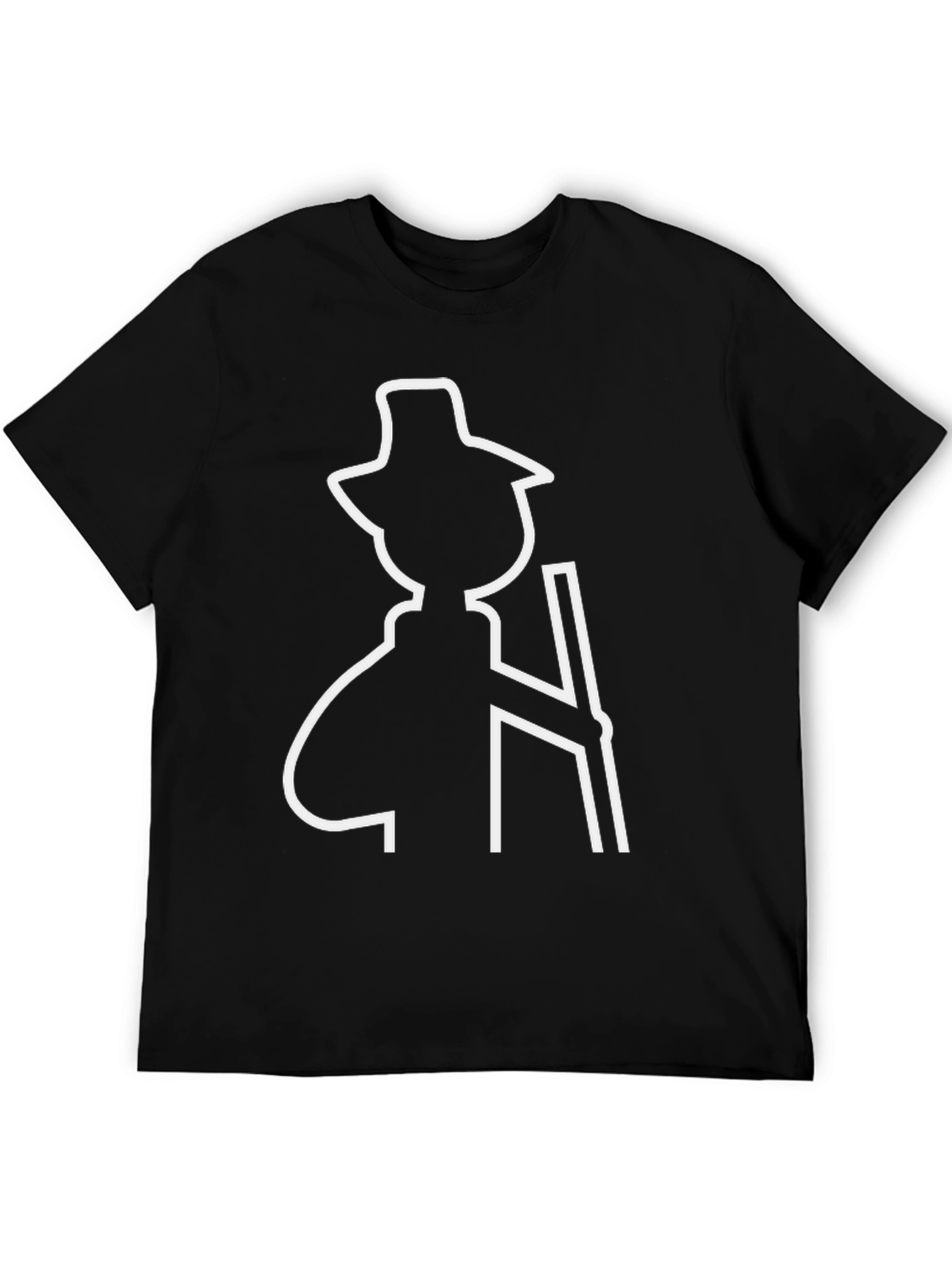 Black T-Shirt with Hiker Graphic