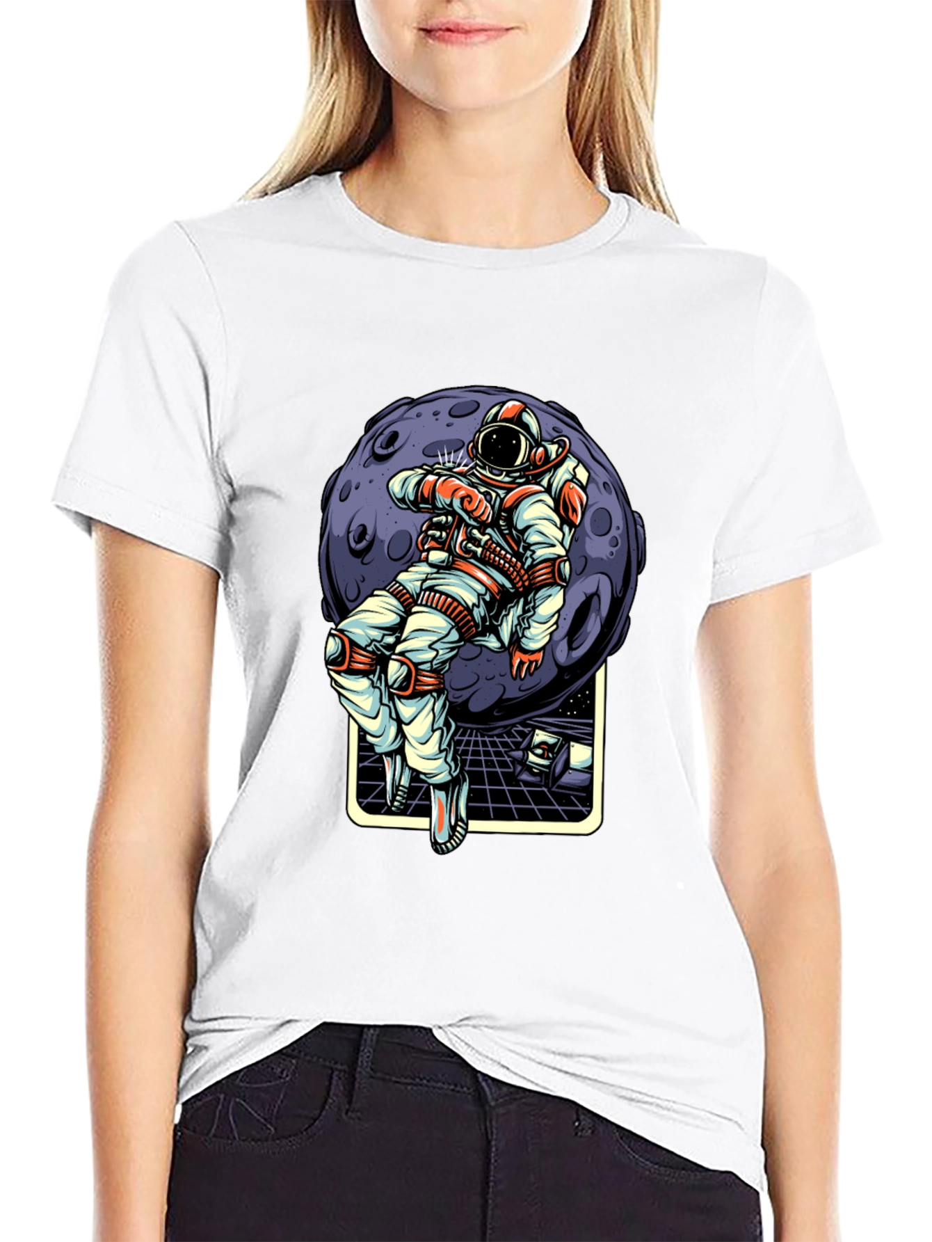 Astronaut Moon Graphic T-Shirt - Stylish Space Tee