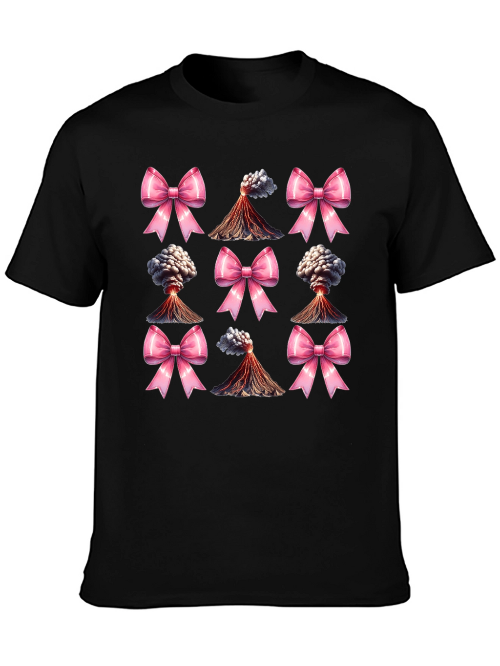 Volcano & Bows Black T-Shirt