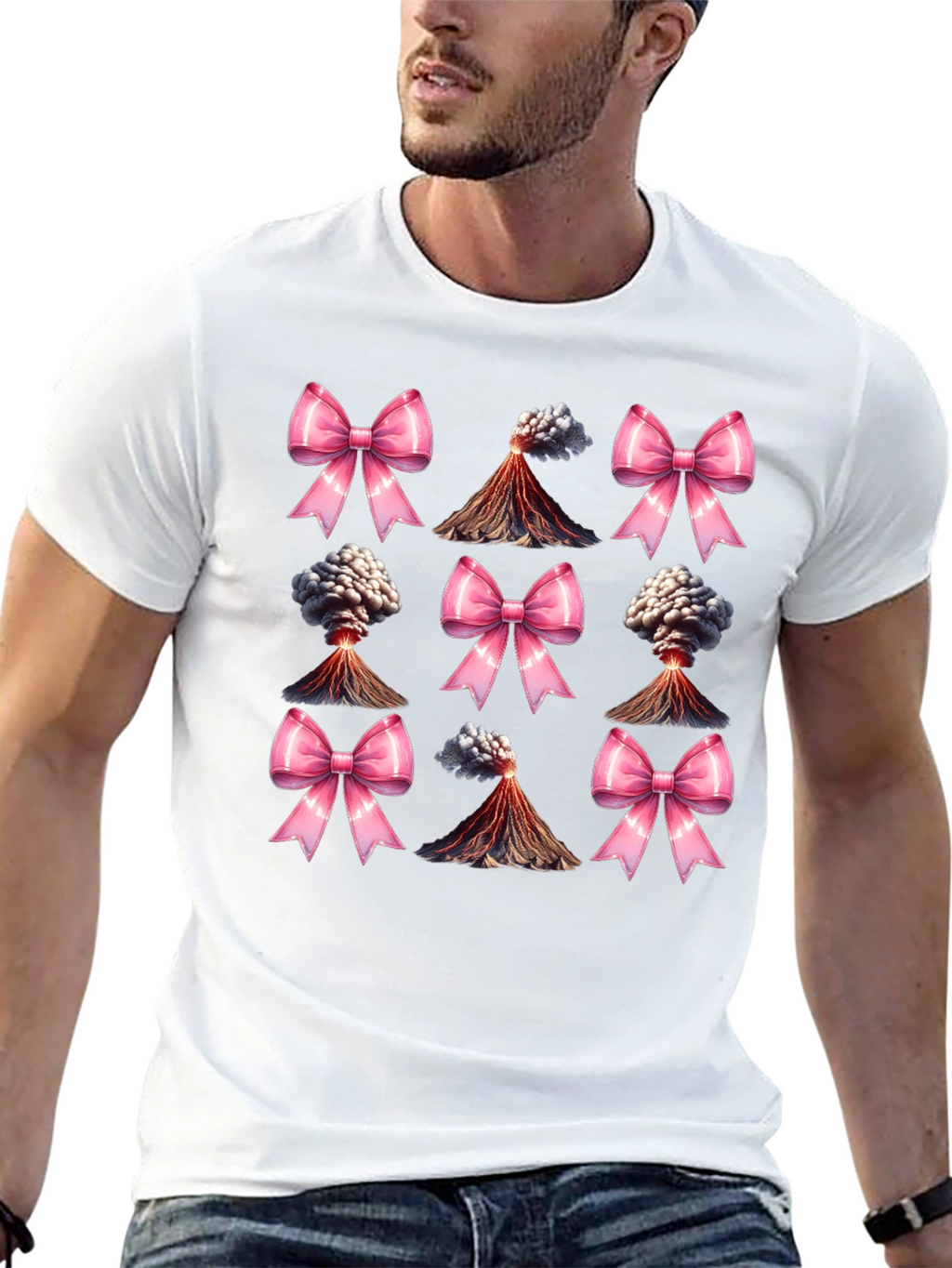 Volcano & Bows Black T-Shirt