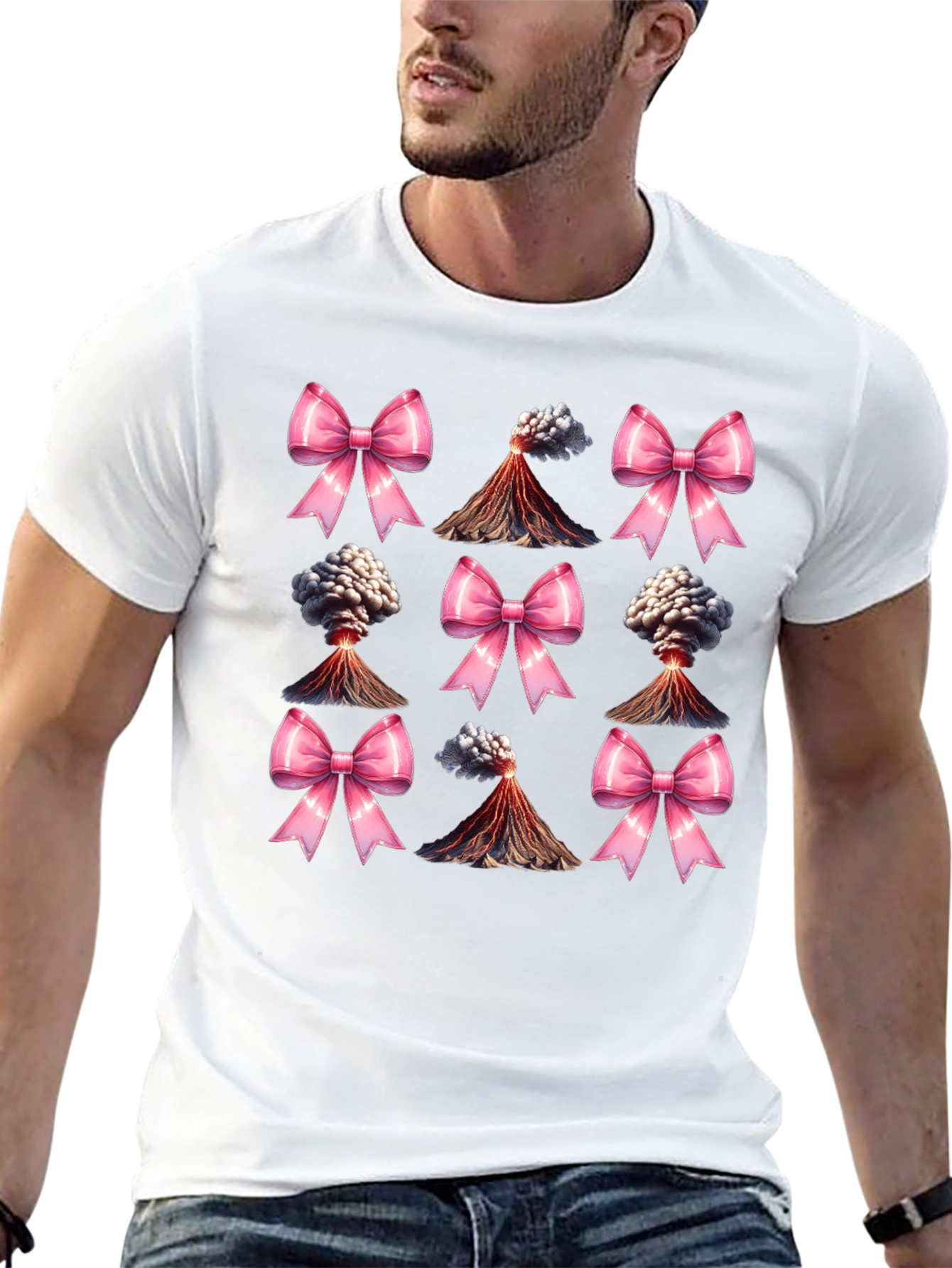 Volcano & Bows Black T-Shirt