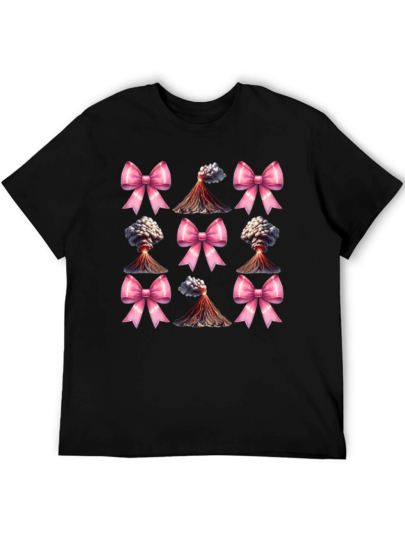 Volcano & Bows Black T-Shirt