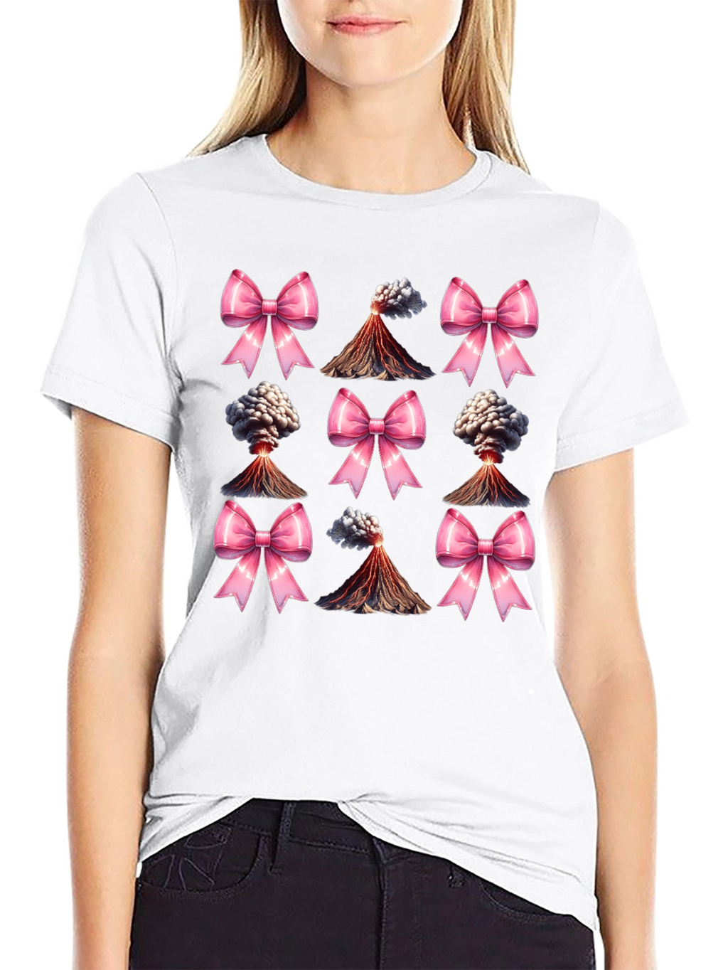 Volcano & Bows Black T-Shirt