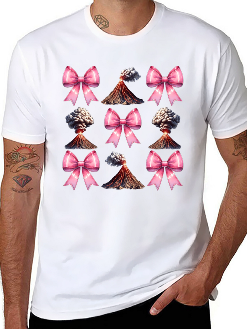 Volcano & Bows Black T-Shirt