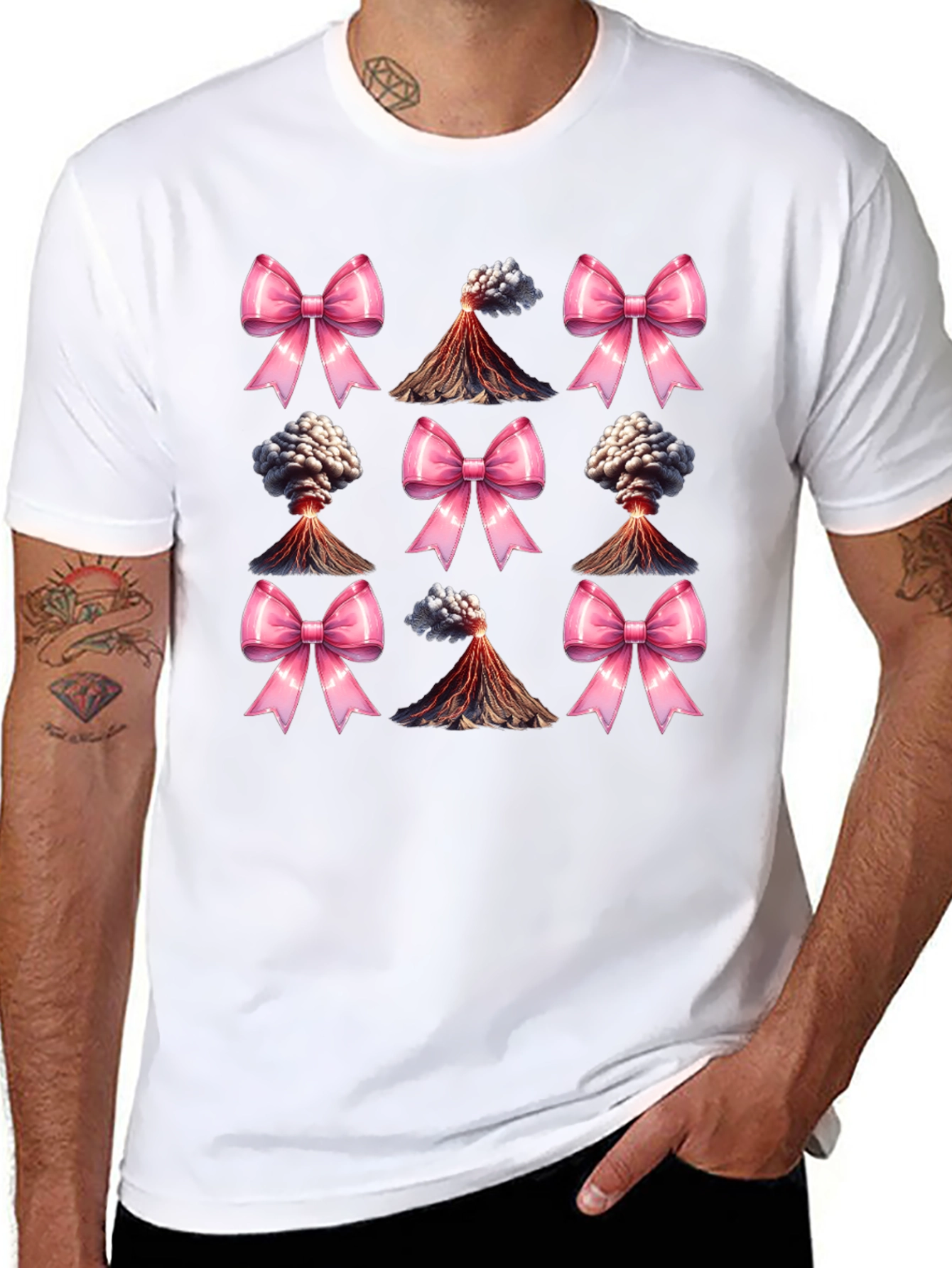Volcano & Bows Black T-Shirt