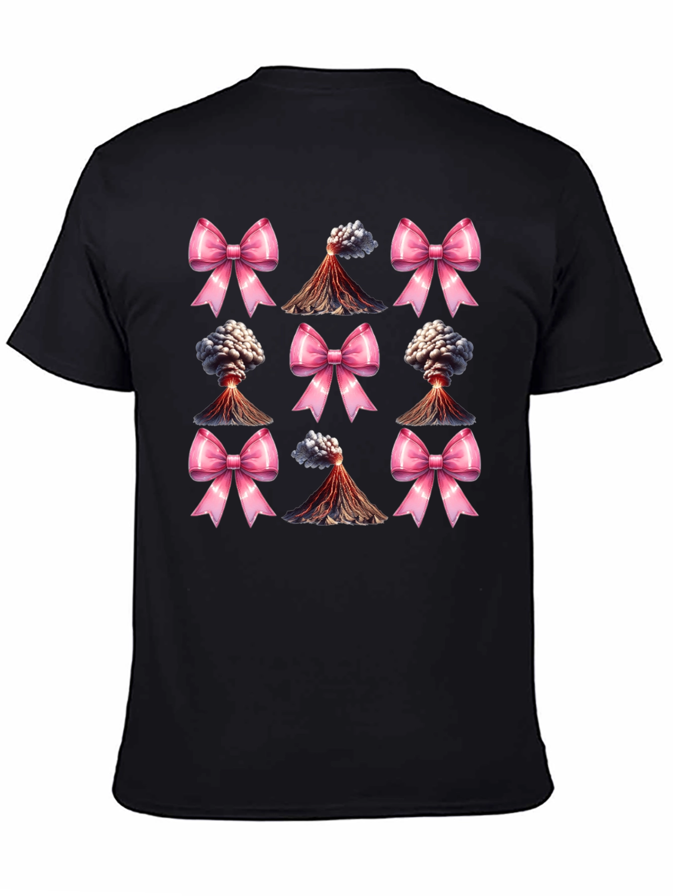 Volcano & Bows Black T-Shirt