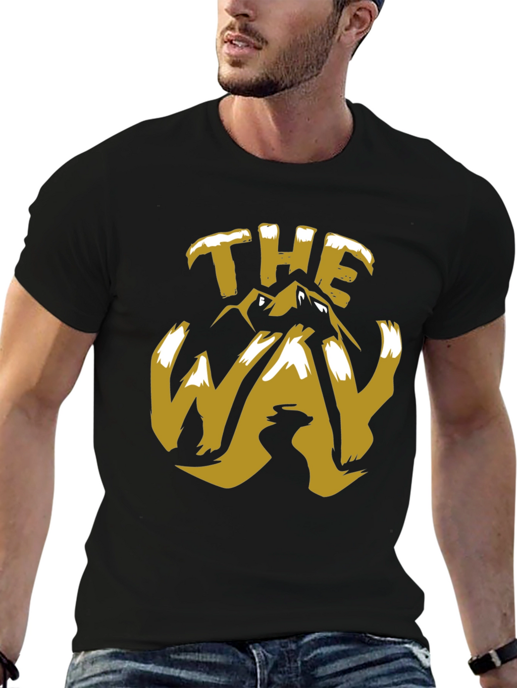 The Way Mountain Graphic Tee - Trendy Black T-Shirt