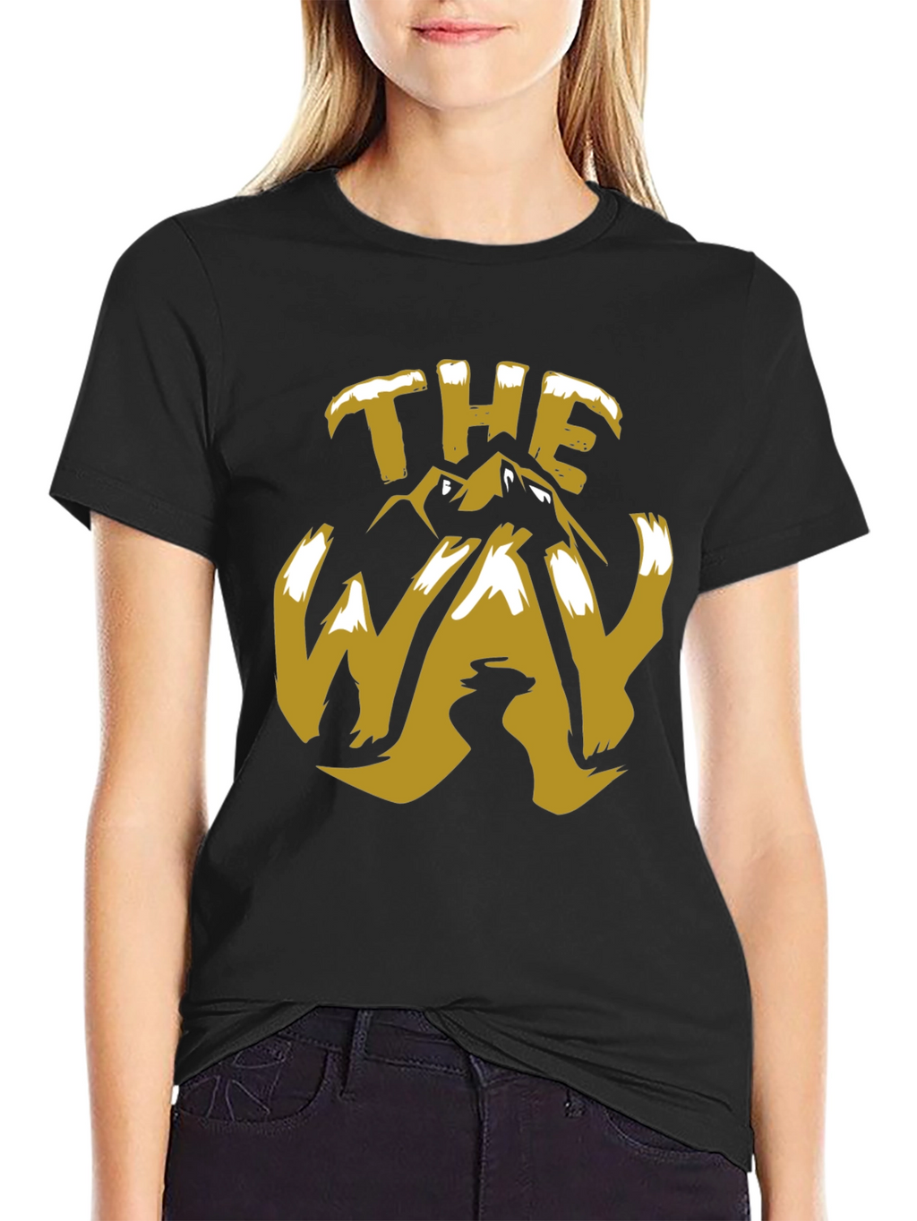The Way Mountain Graphic Tee - Trendy Black T-Shirt