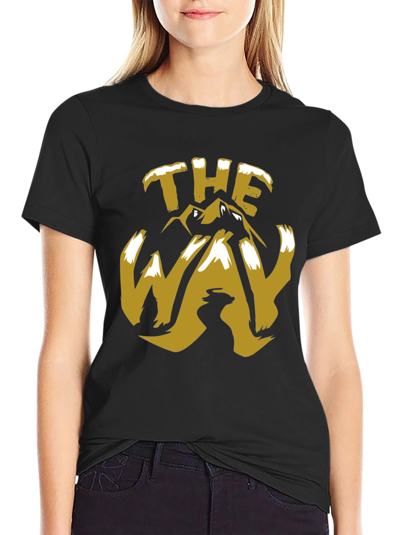 The Way Mountain Graphic Tee - Trendy Black T-Shirt