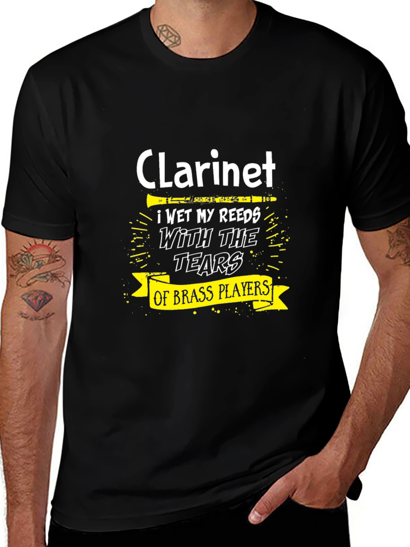 Clarinet Player T-Shirt - Brass Player Tears Funny Music Tee