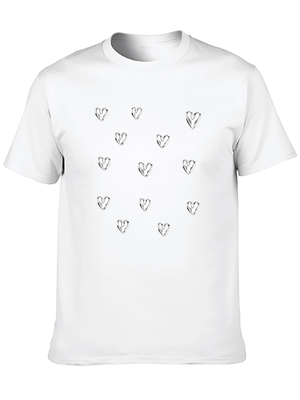 Heart Print Black T-Shirt