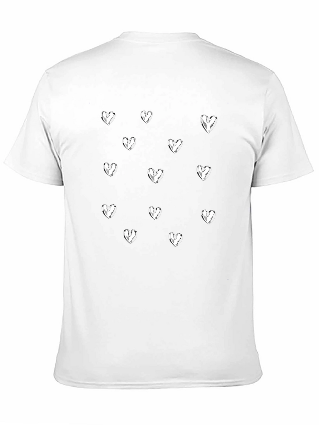 Heart Print Black T-Shirt