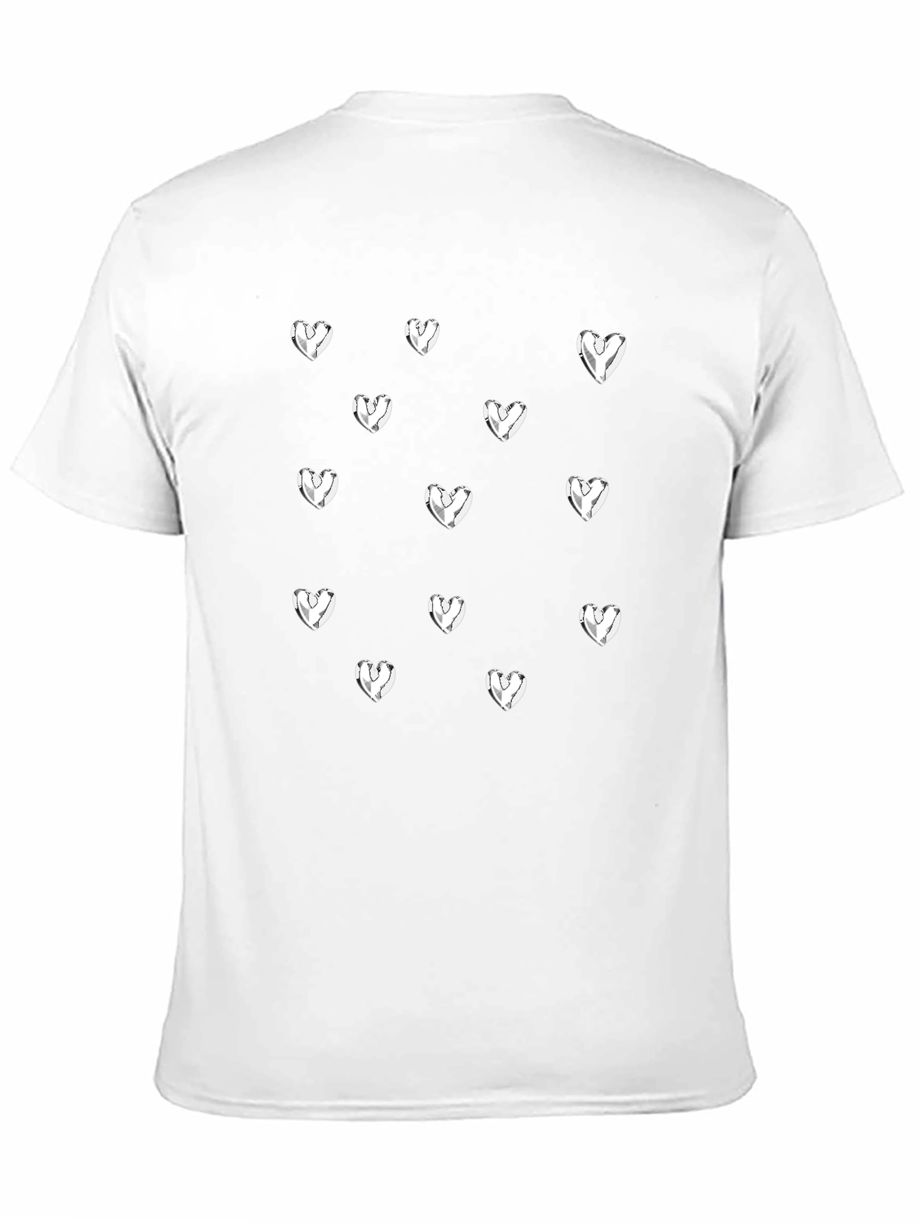 Heart Print Black T-Shirt