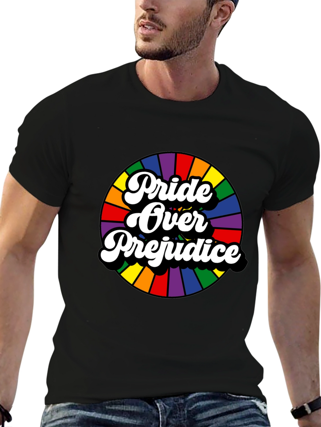 Pride Over Prejudice Graphic Tee - Black