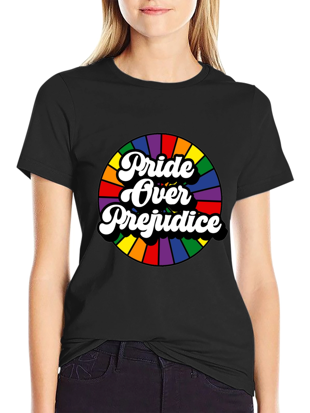 Pride Over Prejudice Graphic Tee - Black