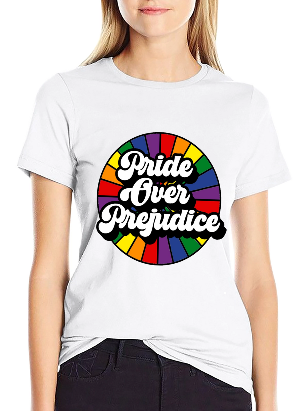 Pride Over Prejudice Graphic Tee - Black