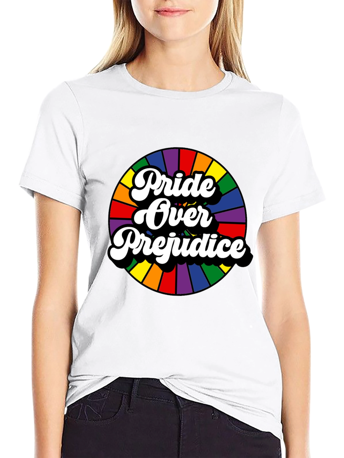 Pride Over Prejudice Graphic Tee - Black