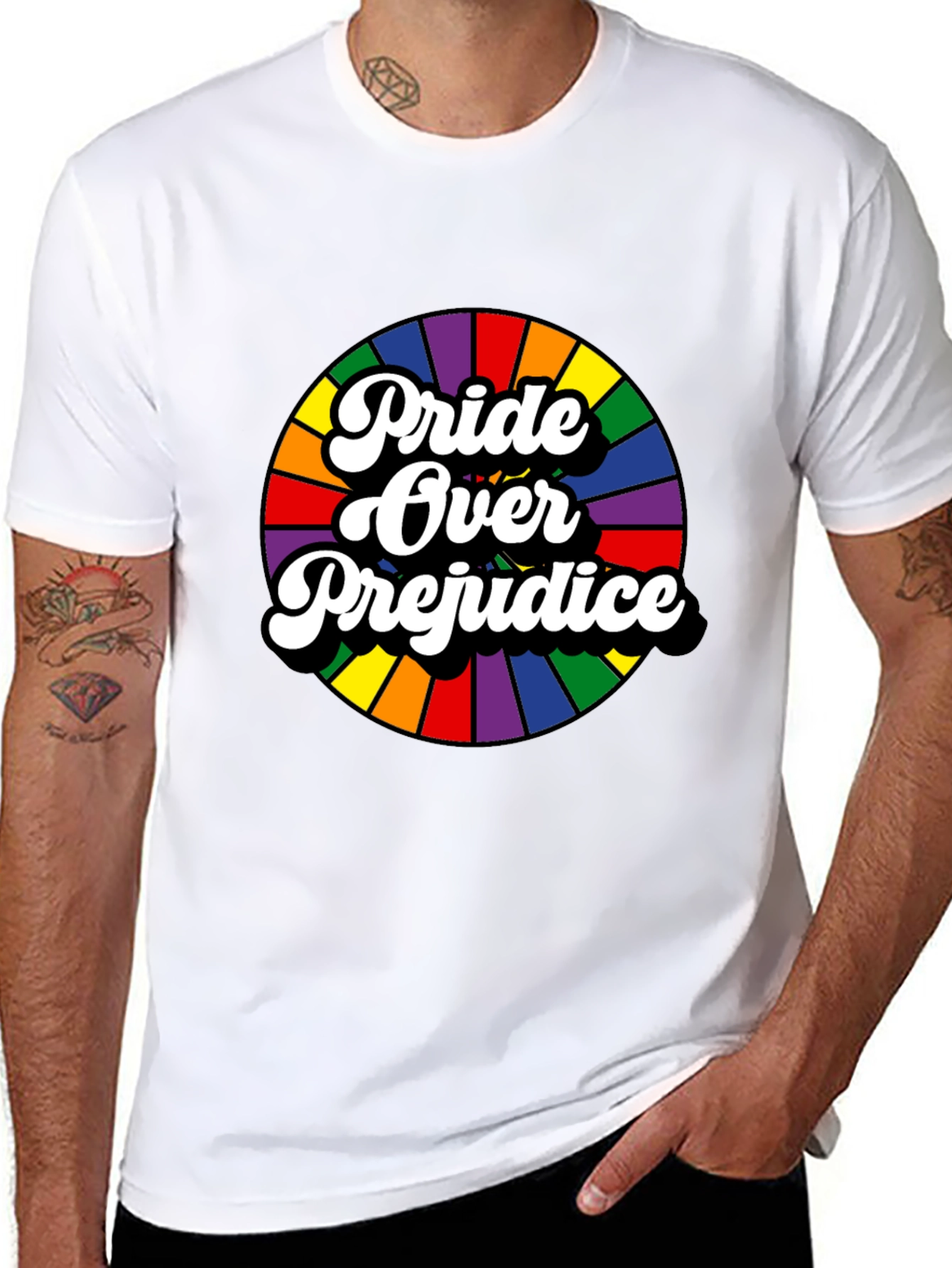 Pride Over Prejudice Graphic Tee - Black