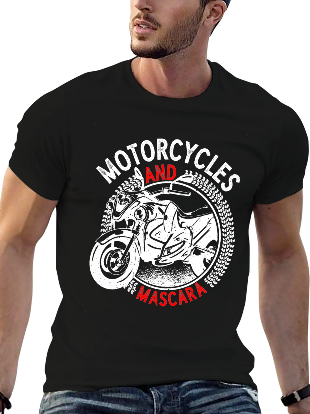 Motorcycles and Mascara Graphic T-Shirt