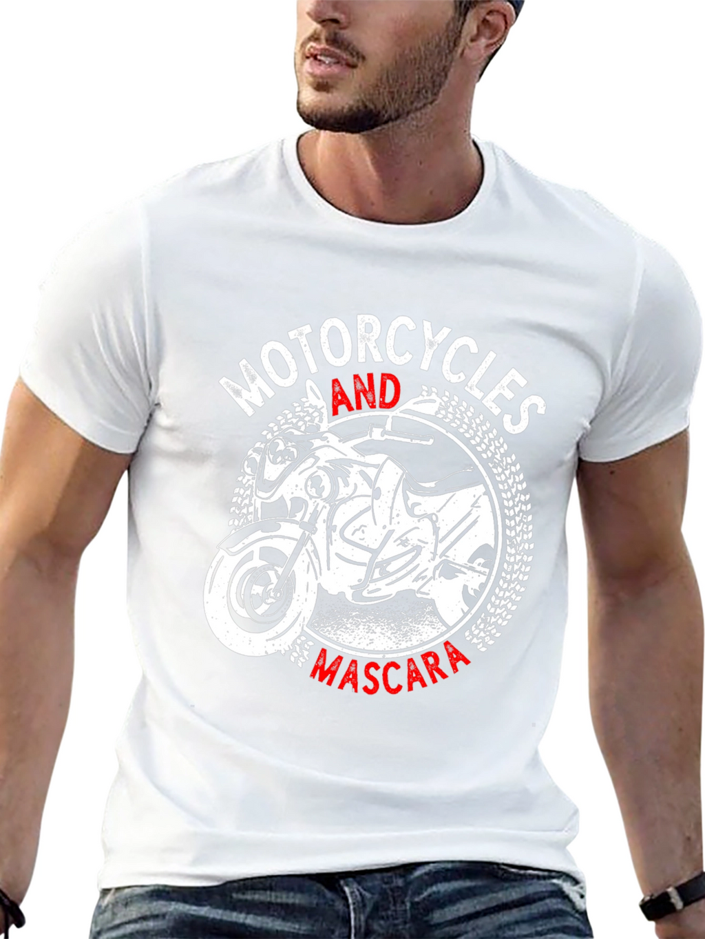 Motorcycles and Mascara Graphic T-Shirt