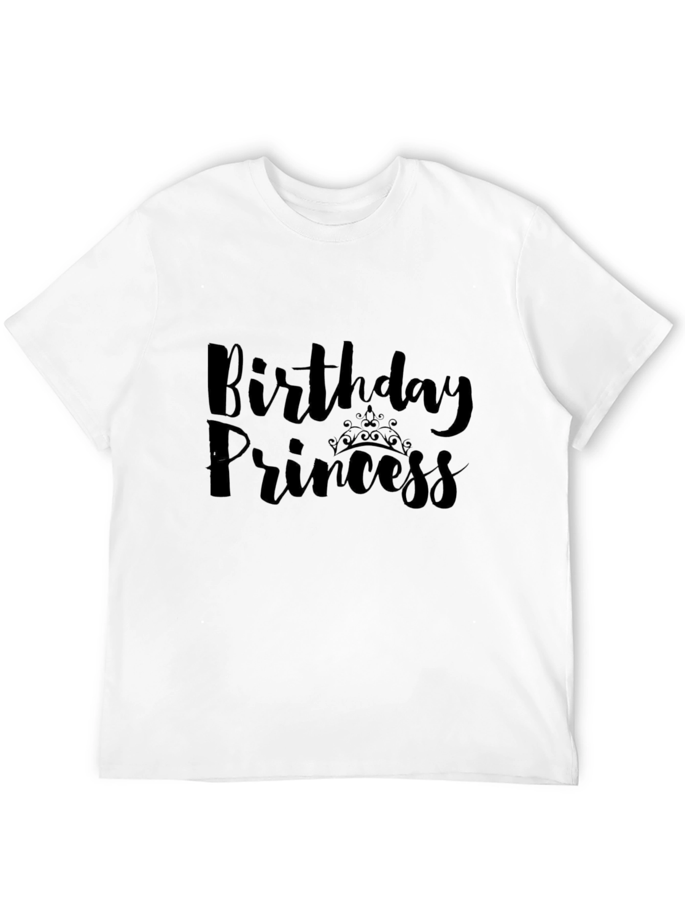 Birthday Princess T-Shirt - Black Crew Neck Tee
