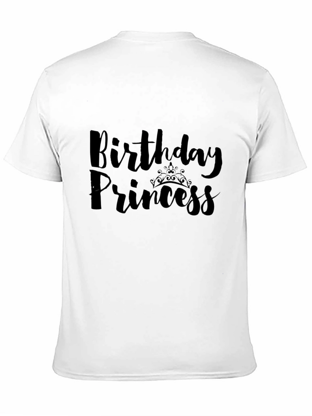 Birthday Princess T-Shirt - Black Crew Neck Tee