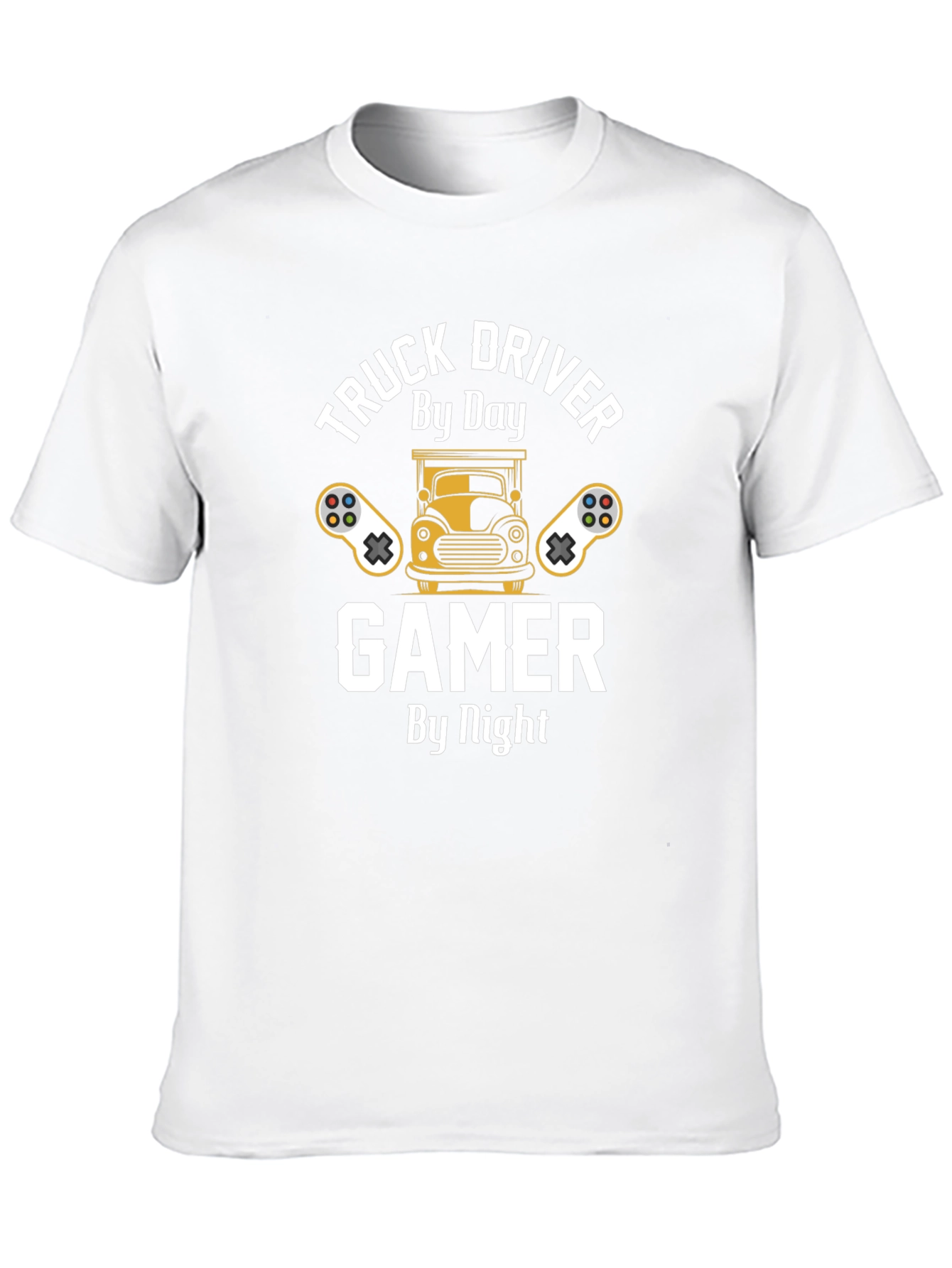 Truck Driver Gamer T-Shirt - By Day By Night