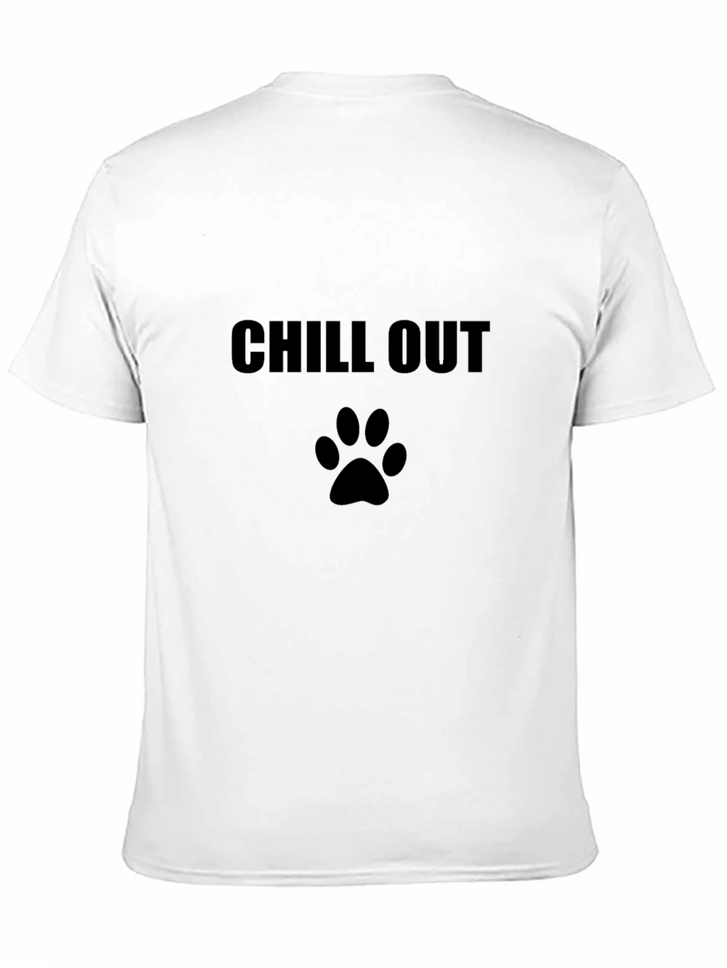 Chill Out Dog Paw Print T-Shirt - Black