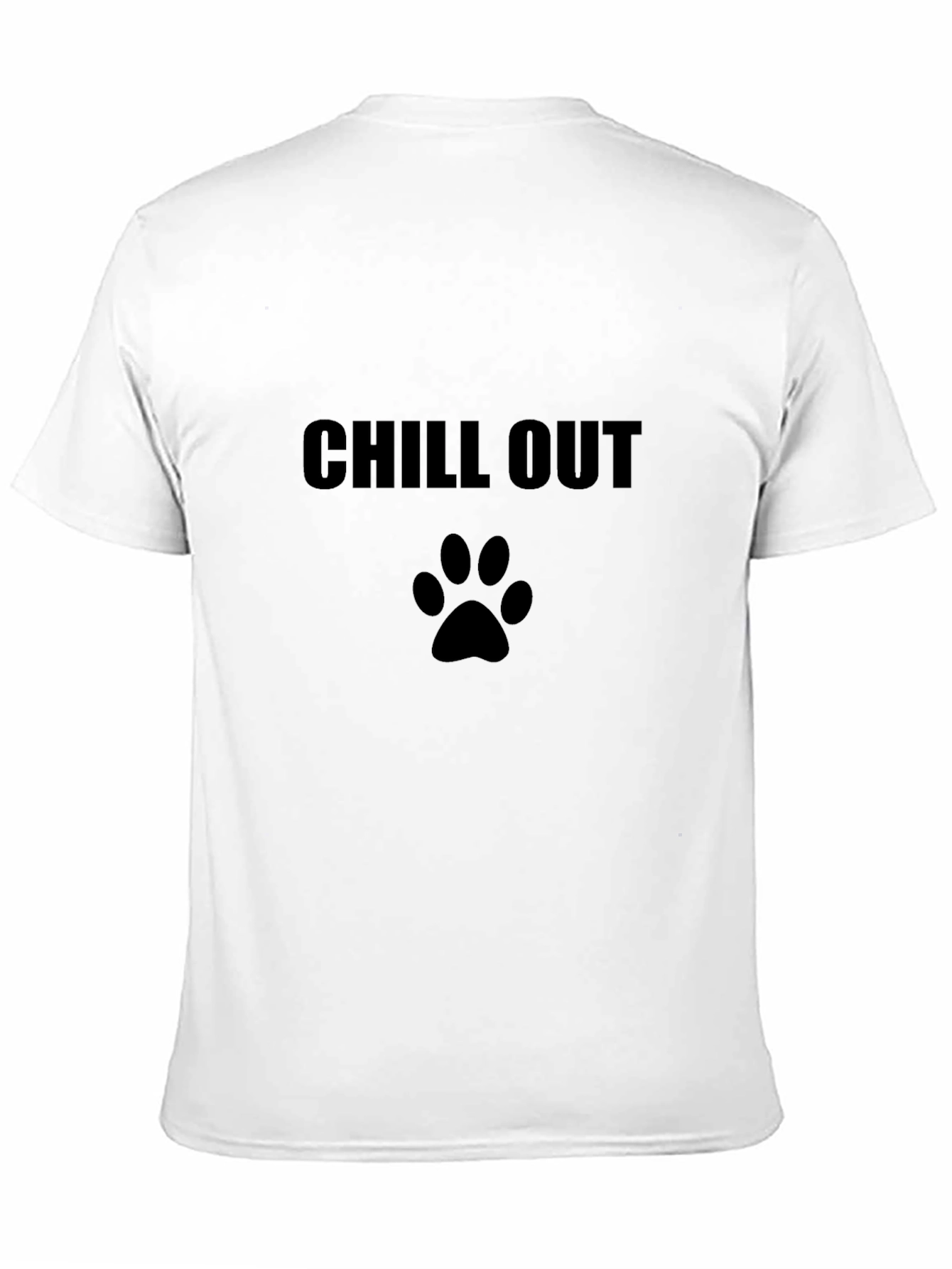 Chill Out Dog Paw Print T-Shirt - Black