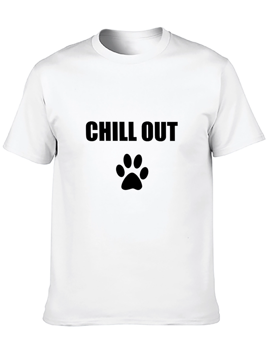 Chill Out Dog Paw Print T-Shirt - Black