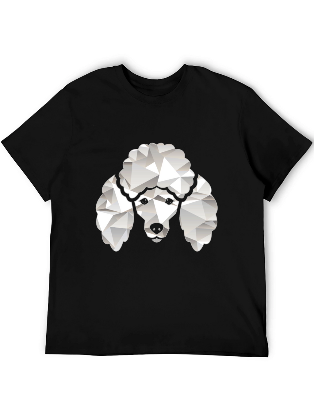 Poodle Graphic Tee - Black Crew Neck T-Shirt