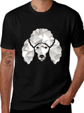 Poodle Graphic Tee - Black Crew Neck T-Shirt