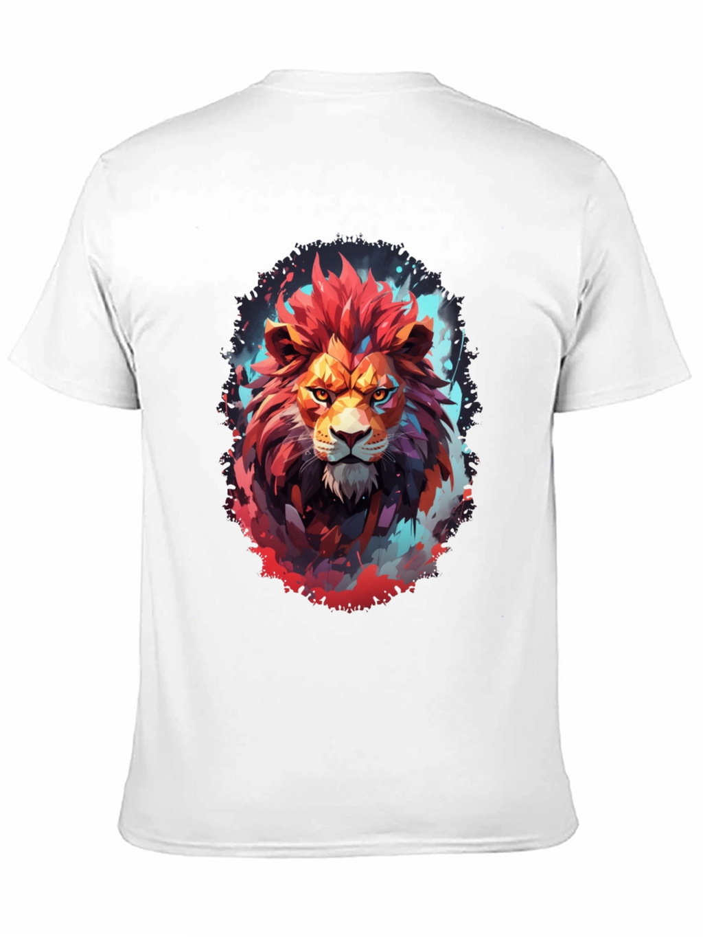 Fiery Lion Graphic Tee - Bold Artistic Design