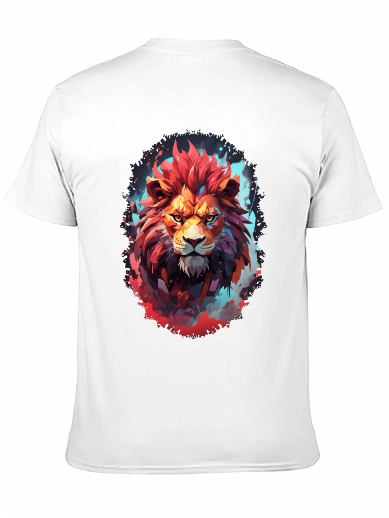 Fiery Lion Graphic Tee - Bold Artistic Design