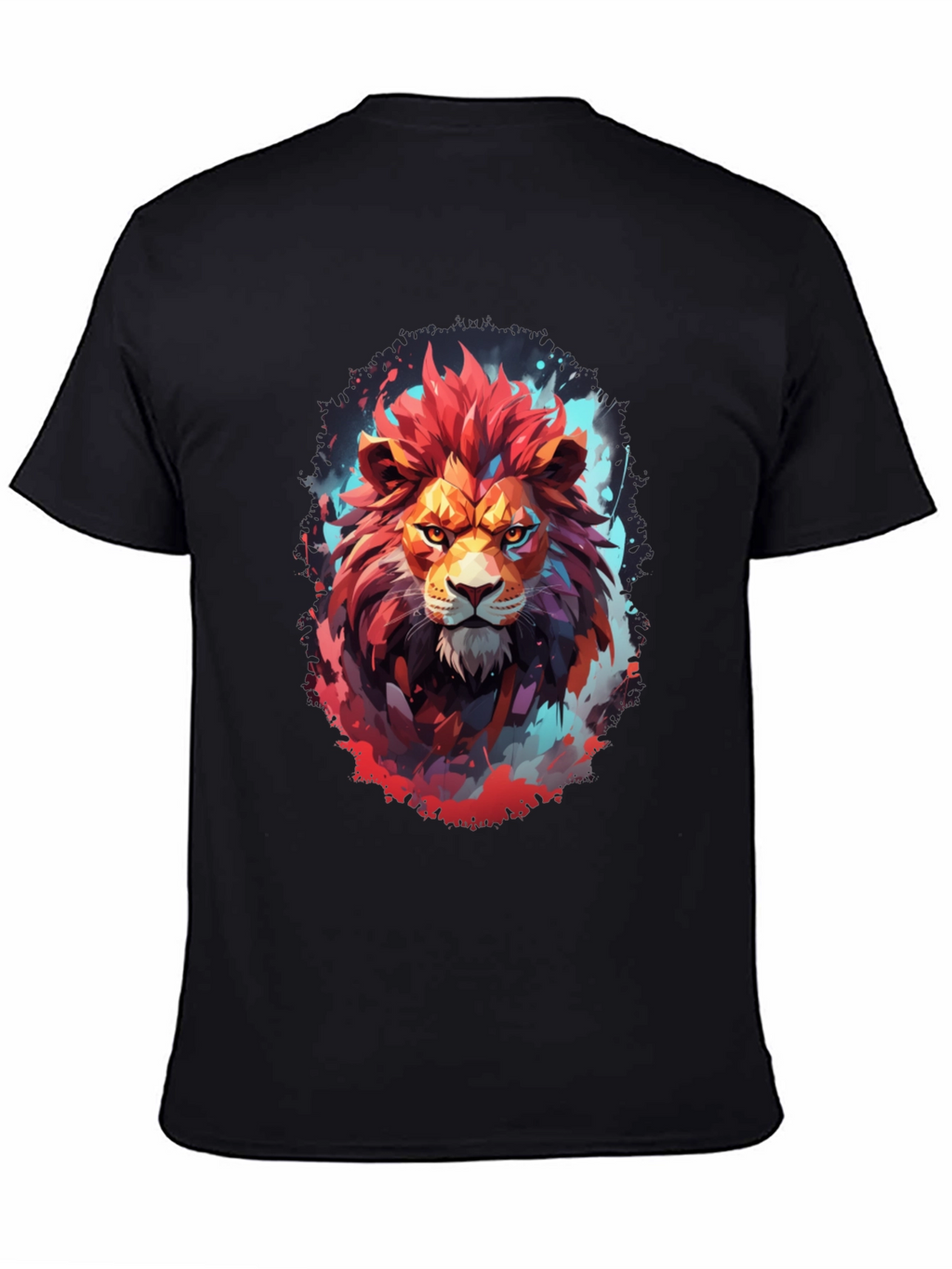 Fiery Lion Graphic Tee - Bold Artistic Design