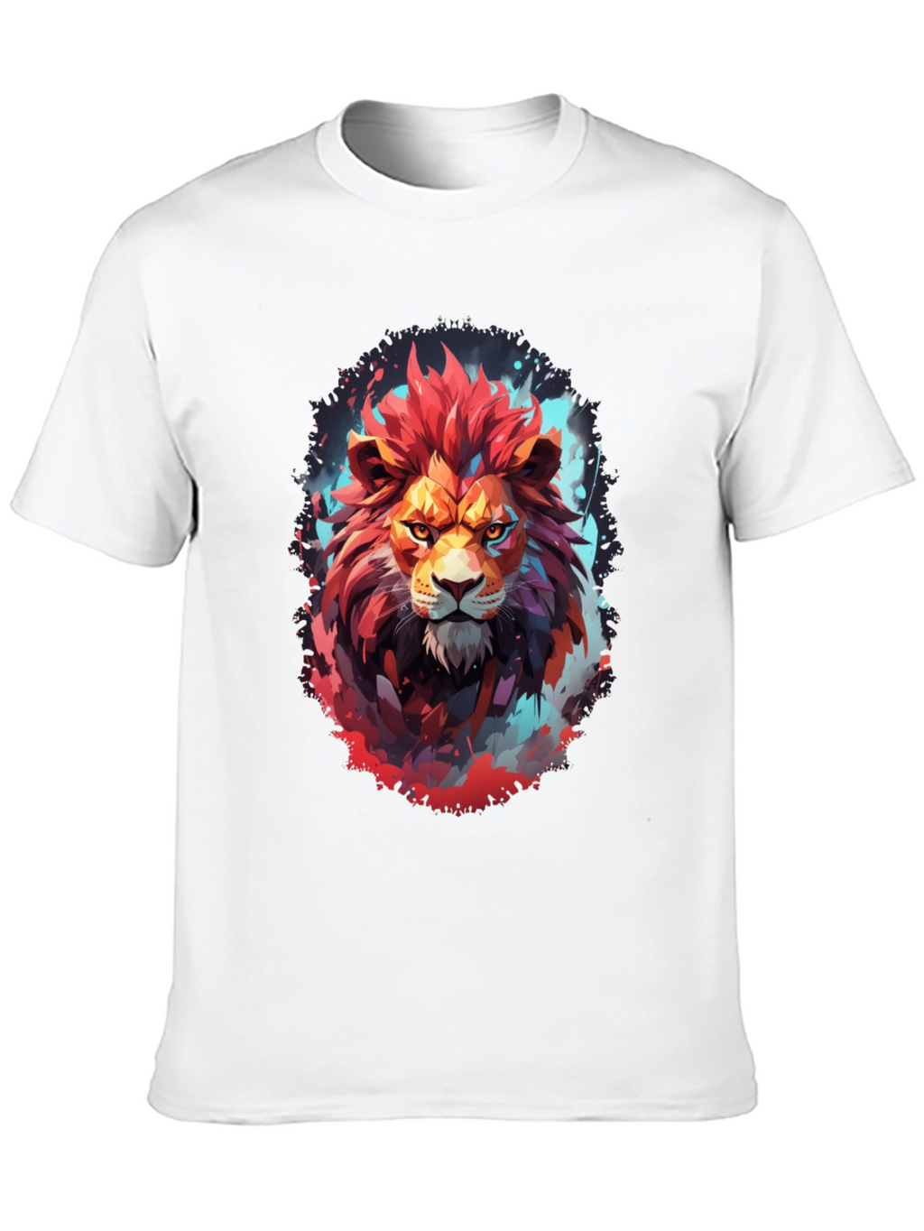 Fiery Lion Graphic Tee - Bold Artistic Design