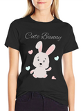 Cute Bunny Graphic Tee - Soft Cotton Blend