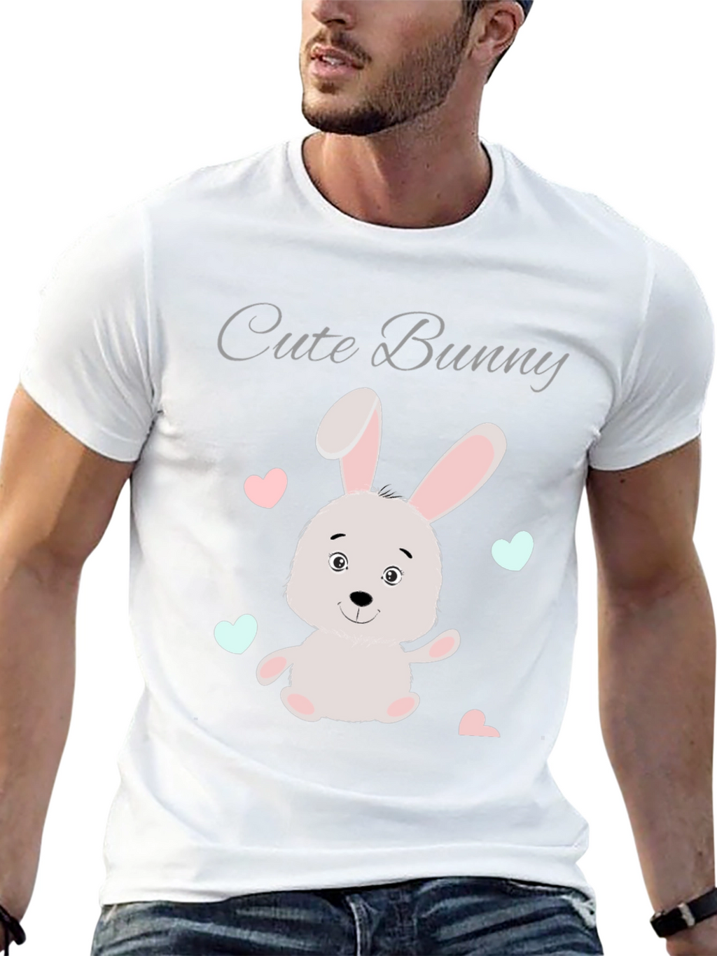 Cute Bunny Graphic Tee - Soft Cotton Blend