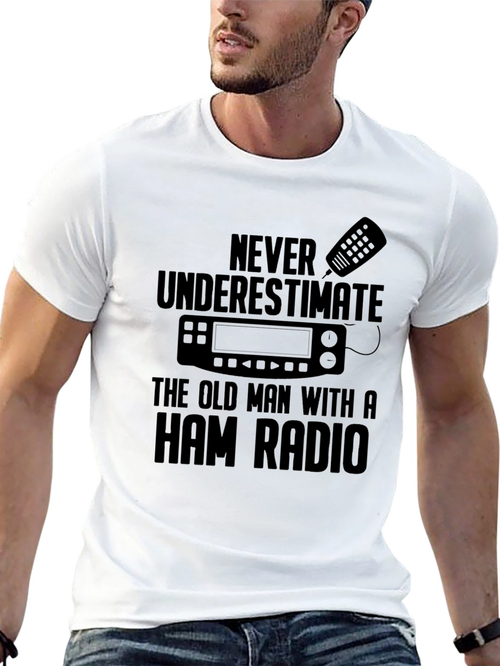 Ham Radio Old Man T-Shirt - Never Underestimate