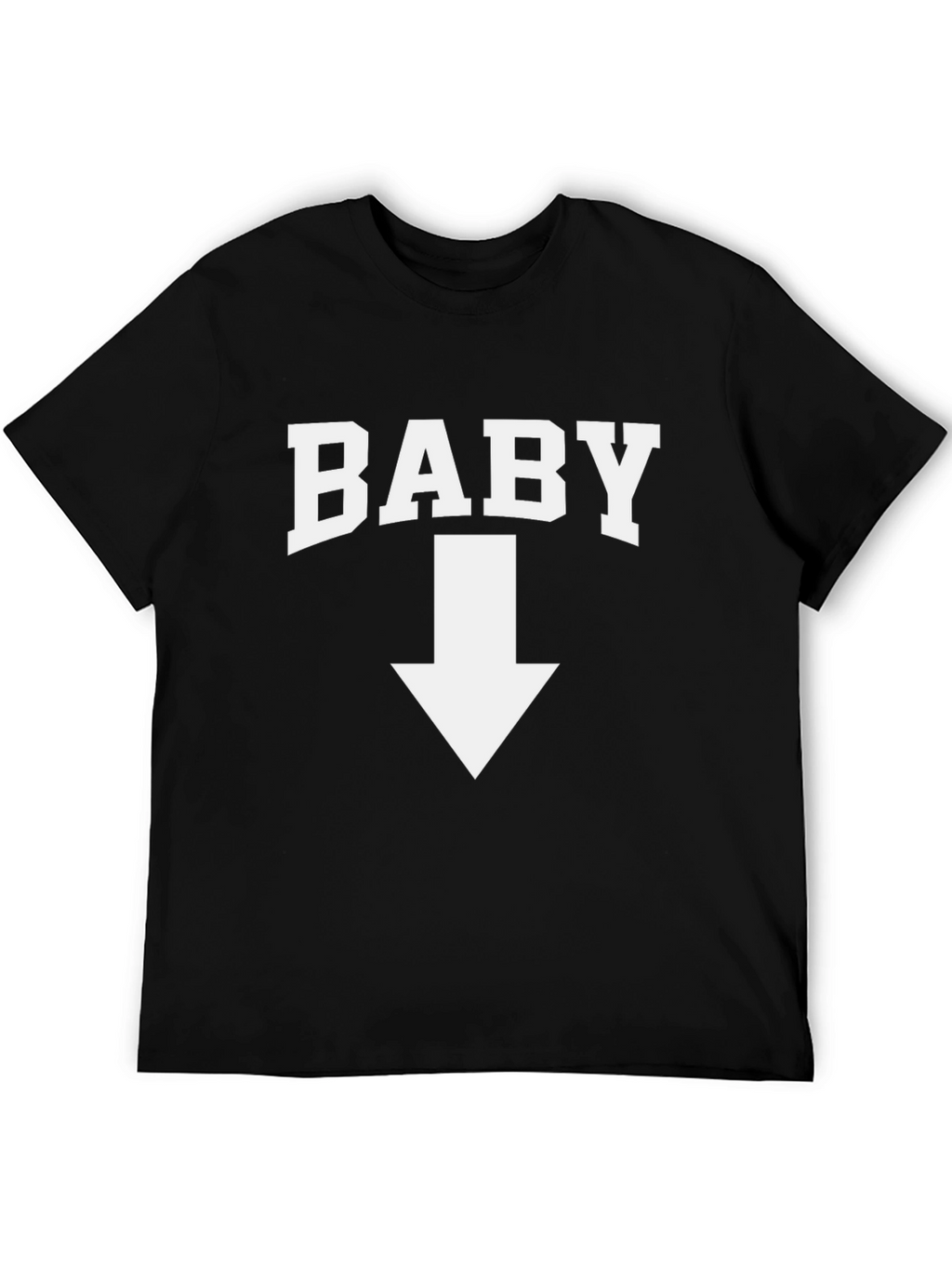 Baby Pointing Down Graphic Tee - Funny Pregnancy Announcement