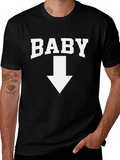 Baby Pointing Down Graphic Tee - Funny Pregnancy Announcement