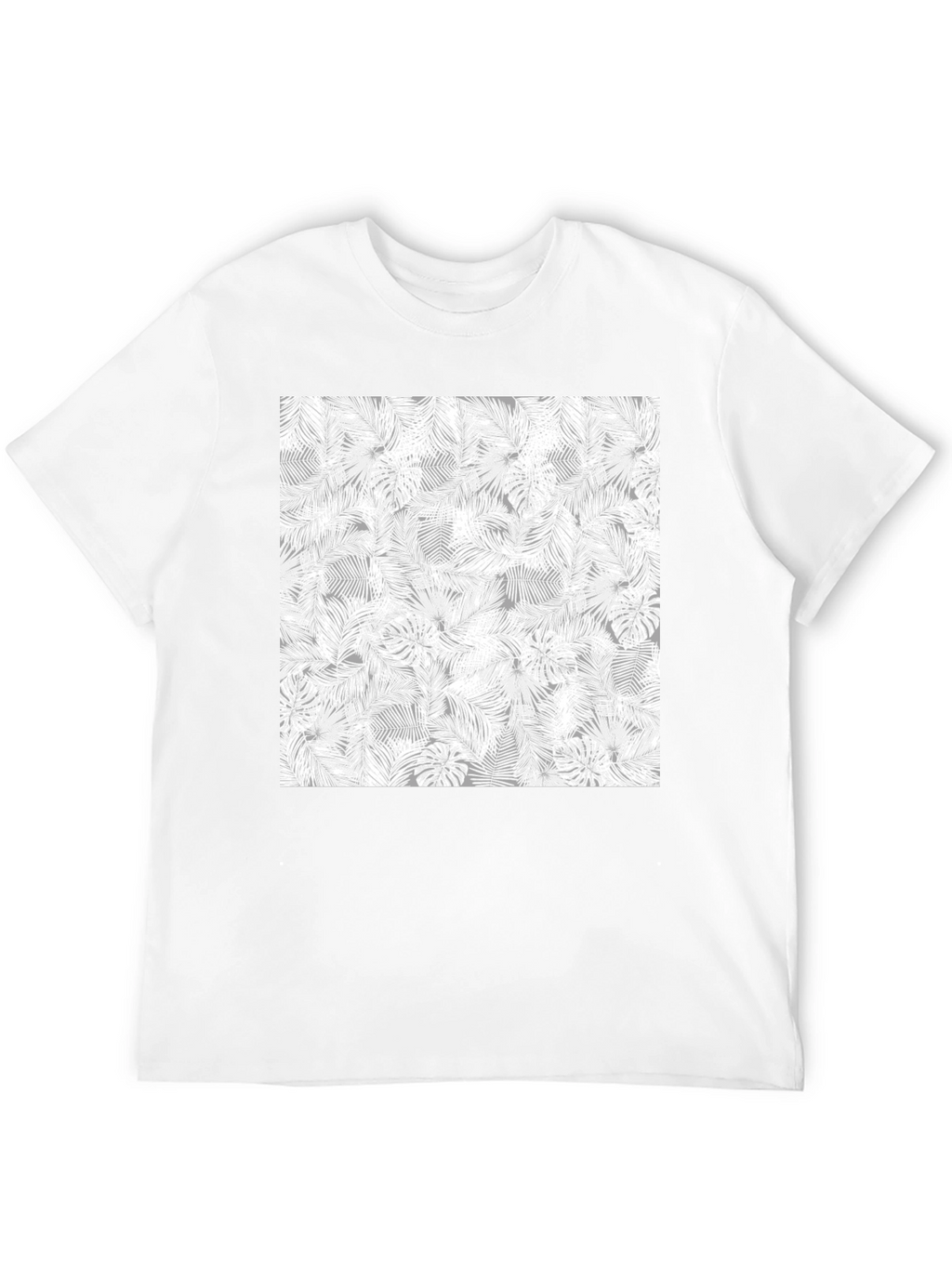 Tropical Leaf Print Tee - Black