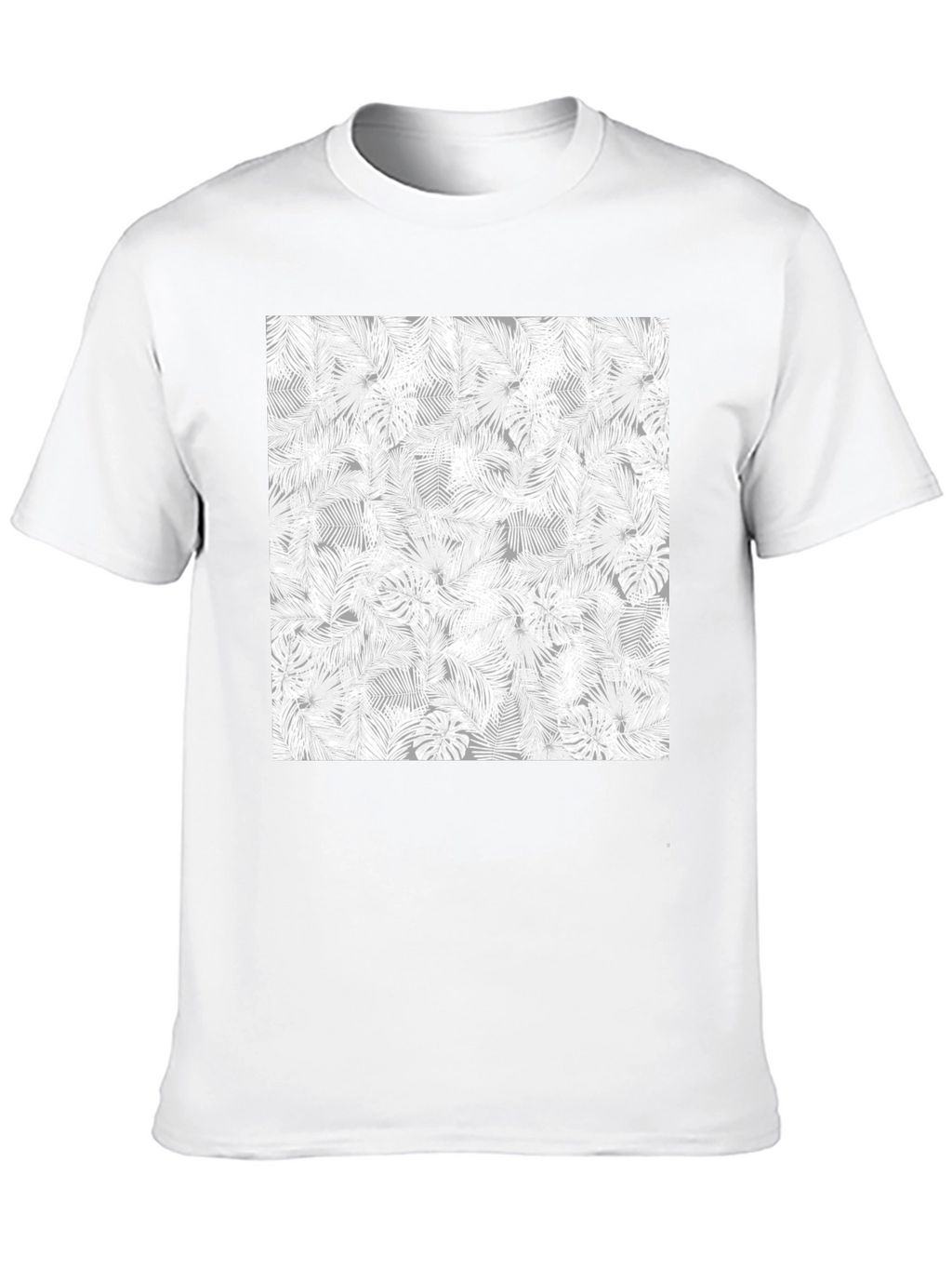 Tropical Leaf Print Tee - Black