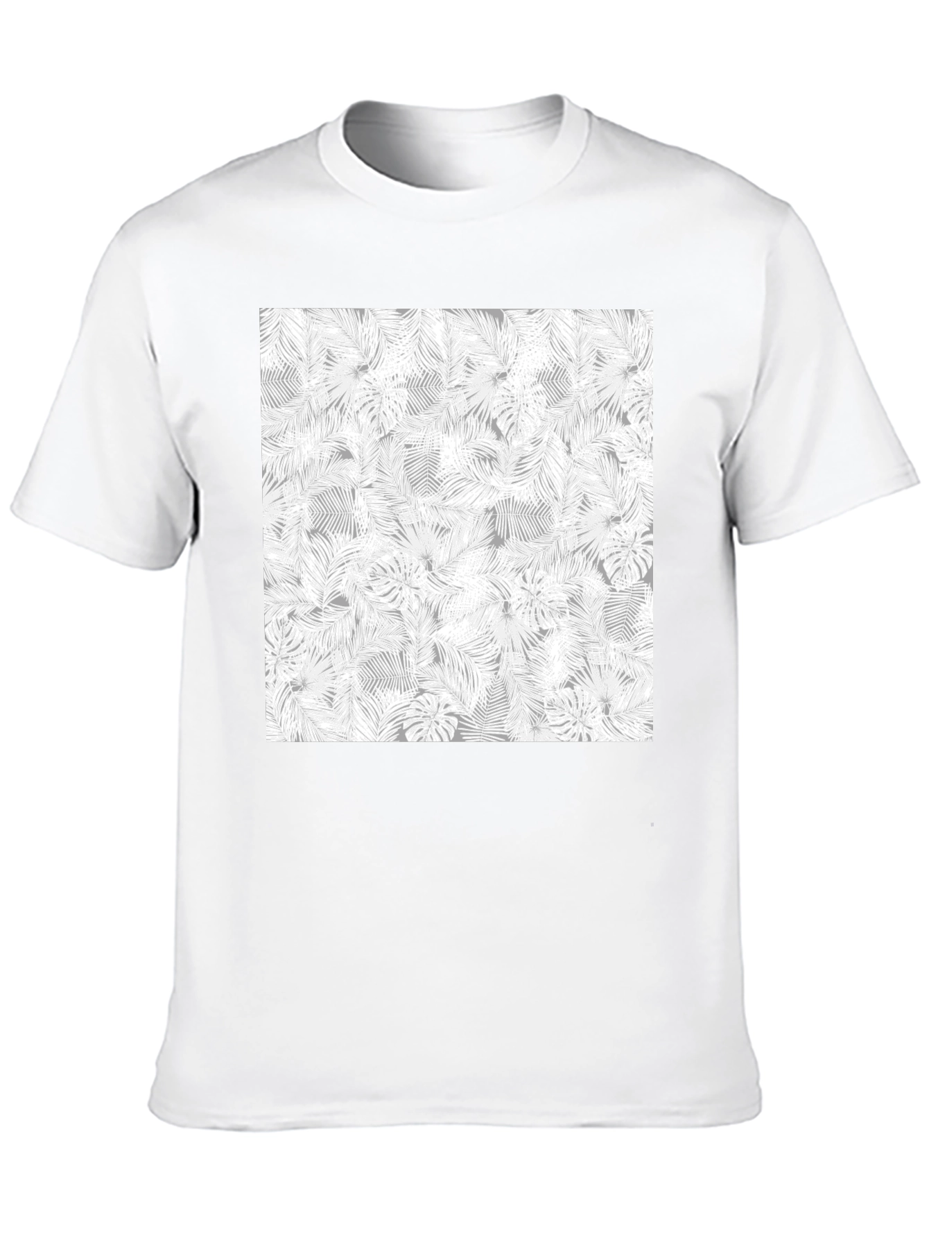 Tropical Leaf Print Tee - Black