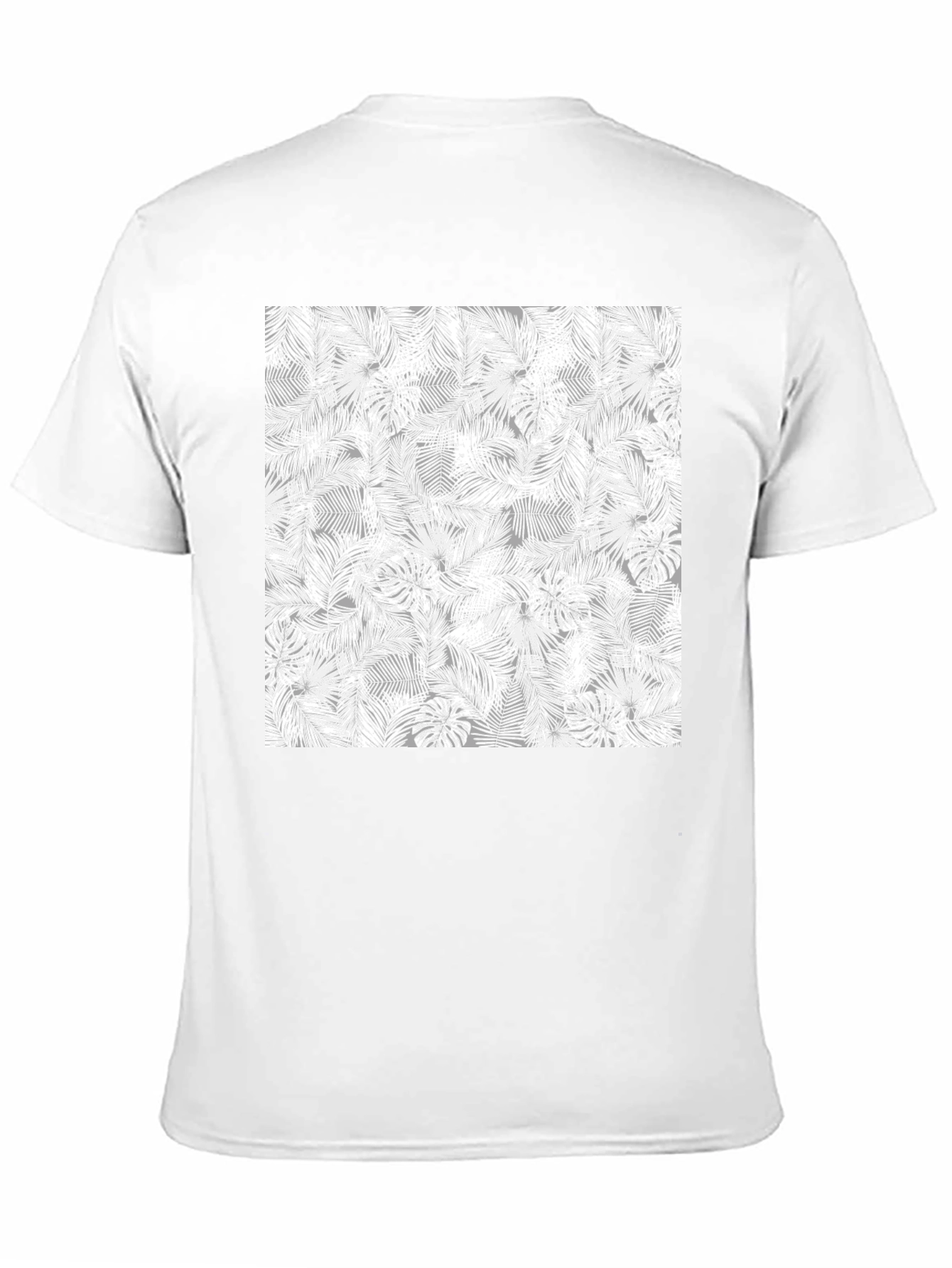 Tropical Leaf Print Tee - Black