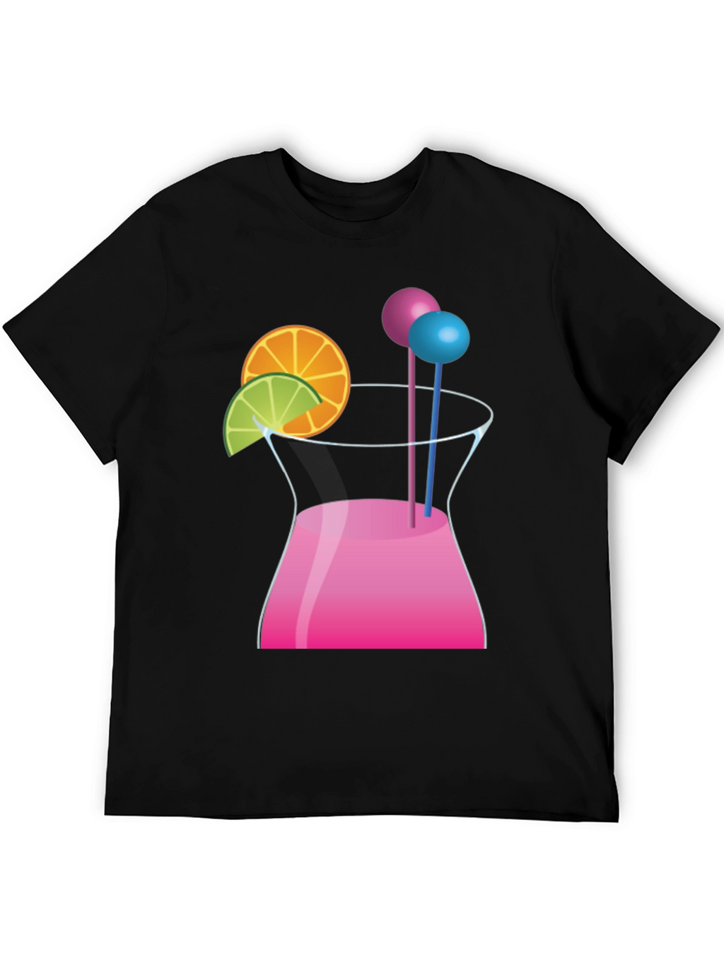Cocktail Graphic Black T-Shirt