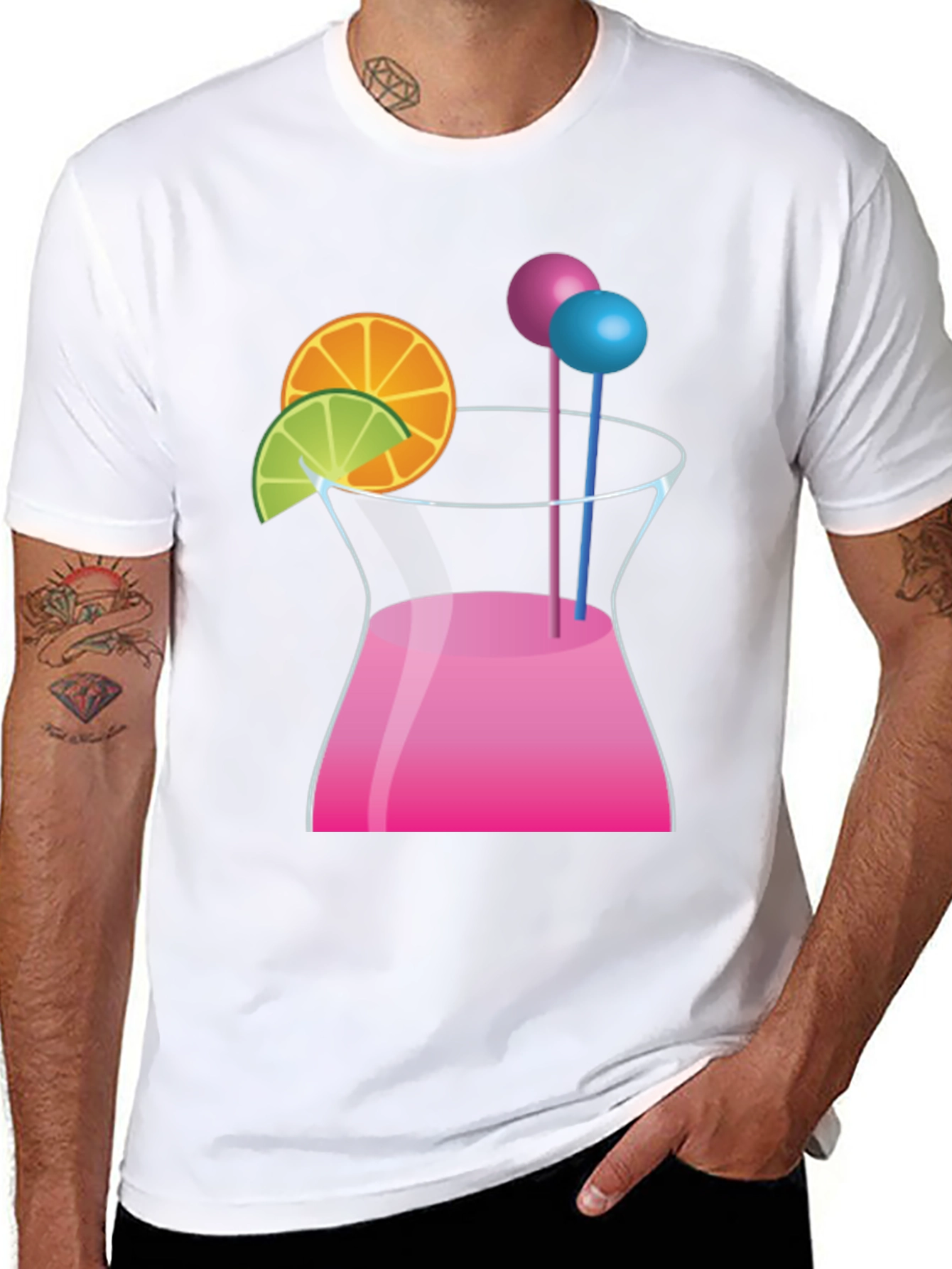 Cocktail Graphic Black T-Shirt