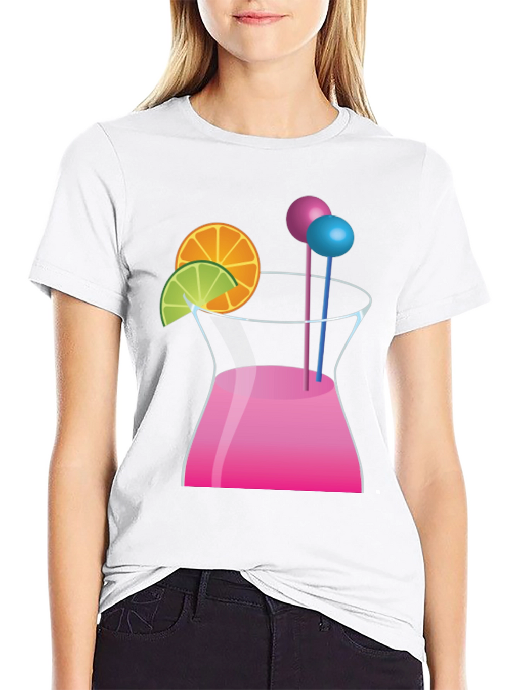 Cocktail Graphic Black T-Shirt