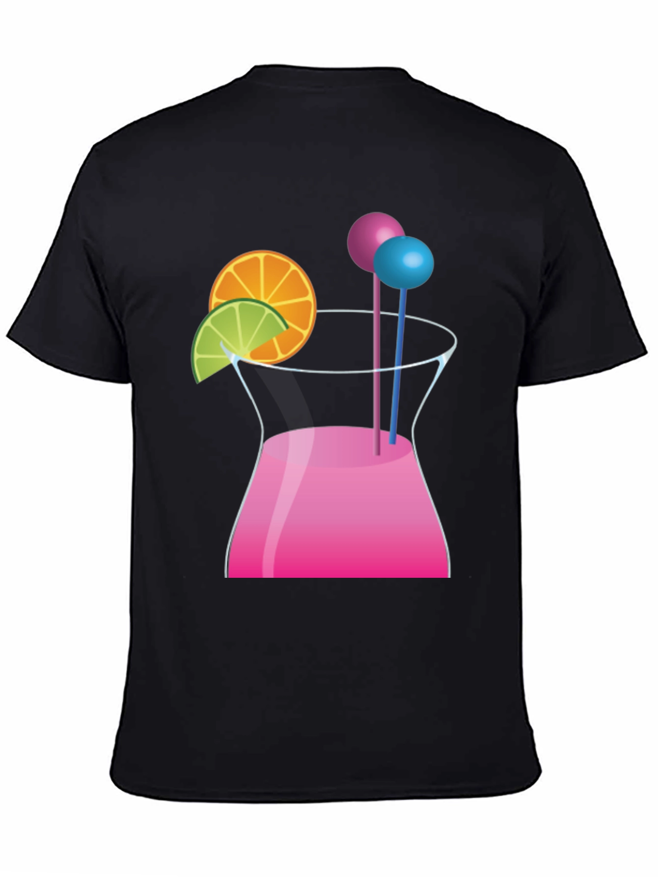 Cocktail Graphic Black T-Shirt