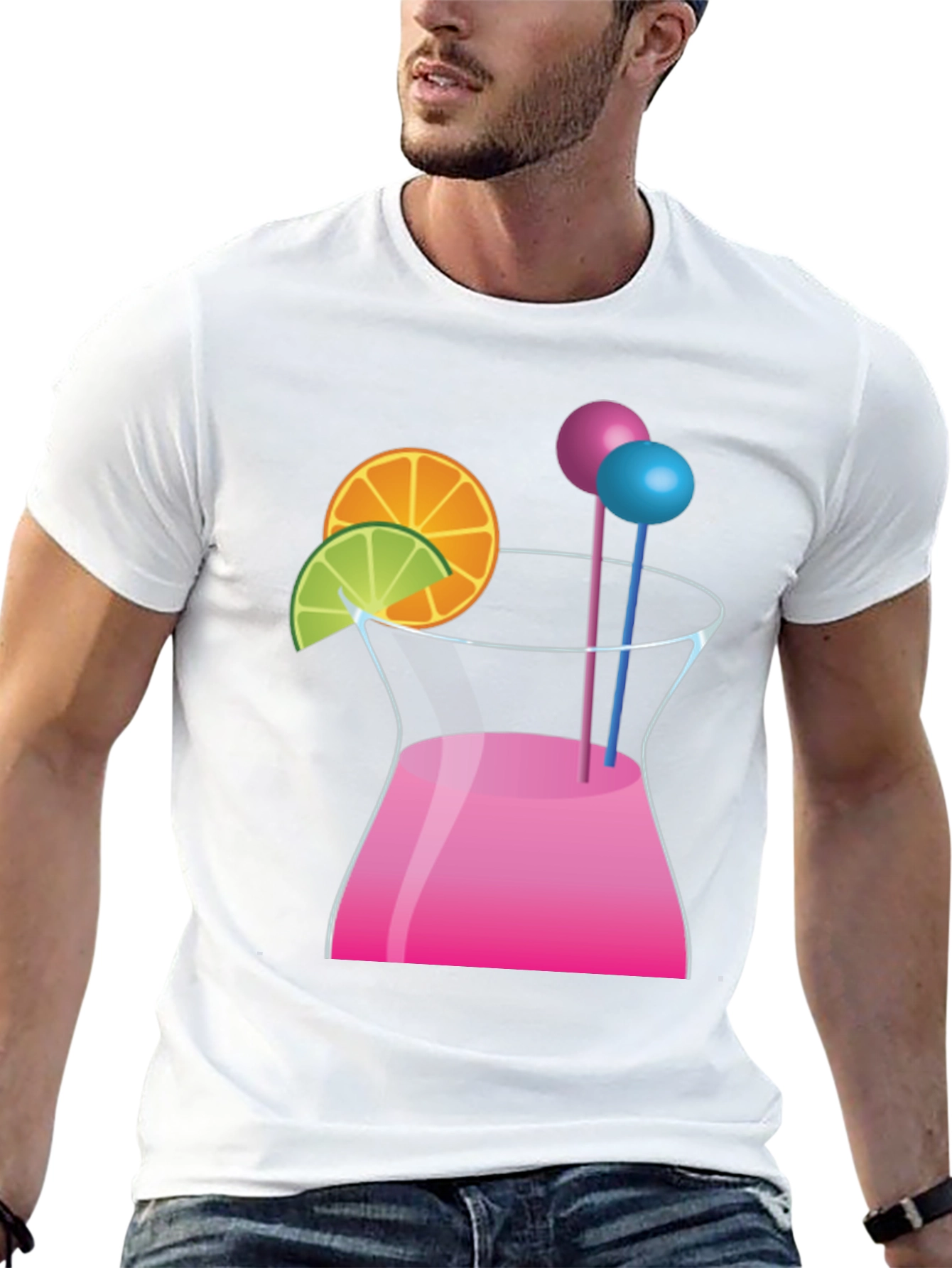 Cocktail Graphic Black T-Shirt